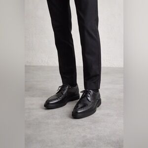 ALL SAINTS Black Topper Pointed Toe Derby Dress Shoes Mens eu 46 NWOT